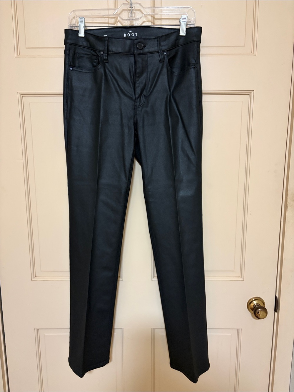 White House Black Market Black Coated Bootcut Jeans